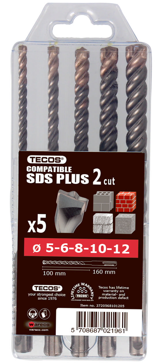 Hammerborrset, 5 delar: 5-12 mm 2 skær