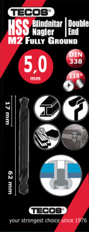 HSSG Naglebor  5,0 × 62 mm  10 stk.