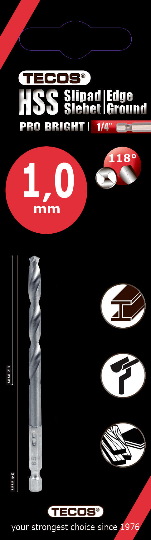 HSS Pro Bright  1,0 × 34 mm  2 st.