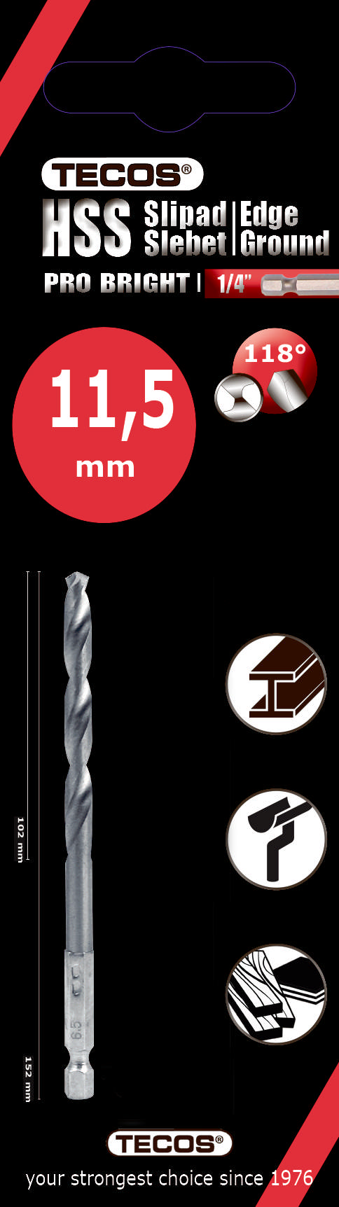 HSS Pro Bright  11,5 × 152 mm