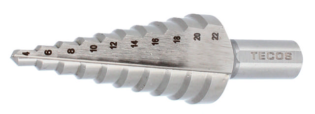 Stegborr, 10 steg: 4  22 mm