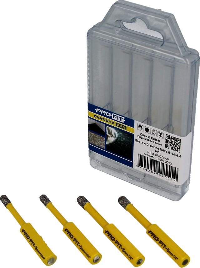 Diamantborrset, 4dl 2 x 6 och 2 x 6mm