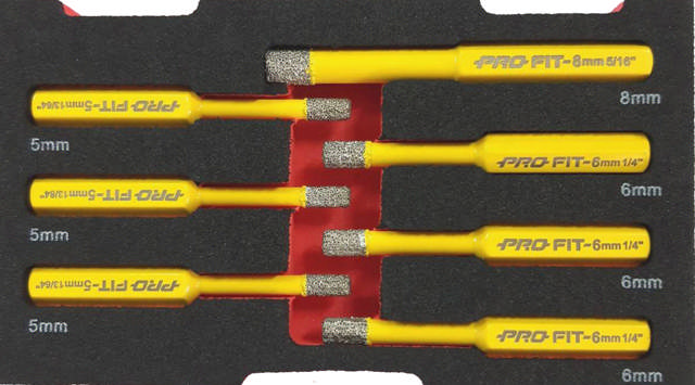 Diamantsats, 7dl - 3x5 mm - 3x6 mm - 1x8 mm