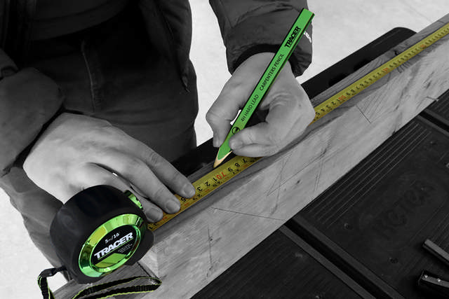 Tømrerblyanter 12 stk med blyantspidser