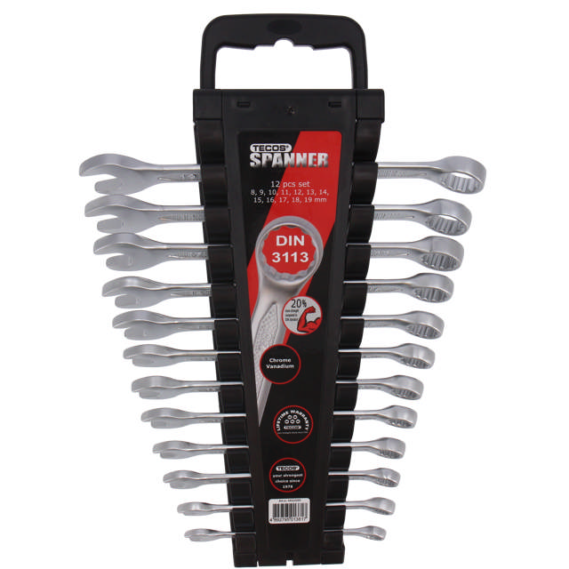 Ringgaffelnøglesæt TCW819  12 dele i mm