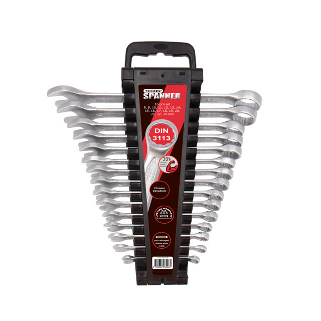 TCW824 Ringgaffelnøglesæt  16 dele, mm