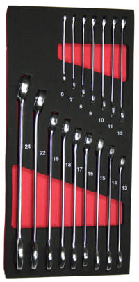 Ringgaffelnøglesæt 624mm 16dl