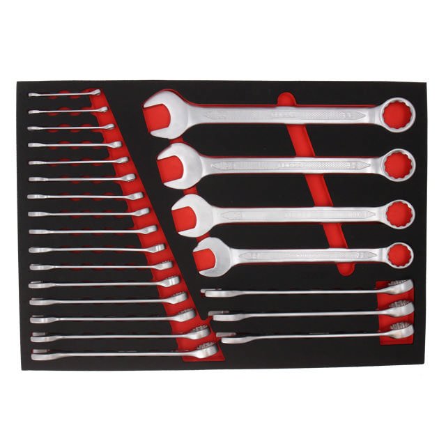 Ringgaffelnøkkelsett 633 mm 23 deler