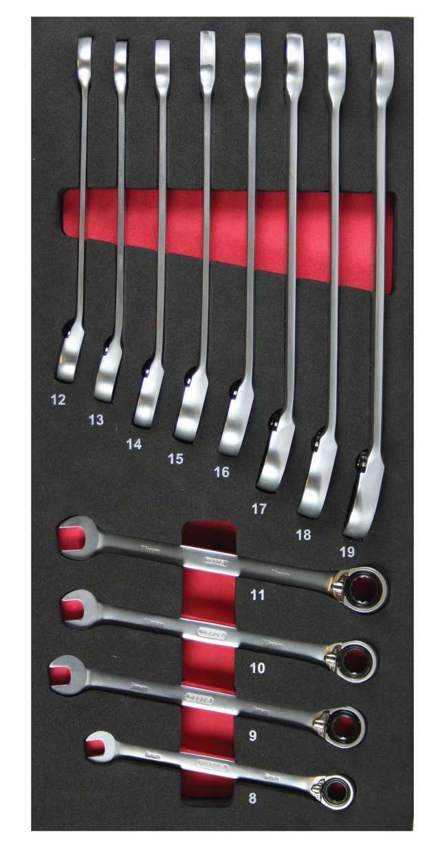 Ringspärrnyckelset 819mm 12 delar