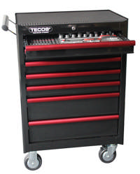 Værktøjsvogn med 7 skuffer og lås