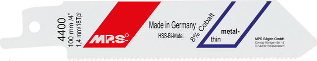 Bajonetsavklinge 4400, 100 mm, tænder 1,4 mm/18 tpi, Bimetal