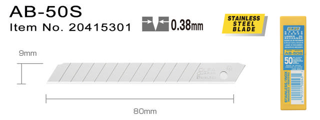 AB-50S Rostfritt knivblad 9 mm
