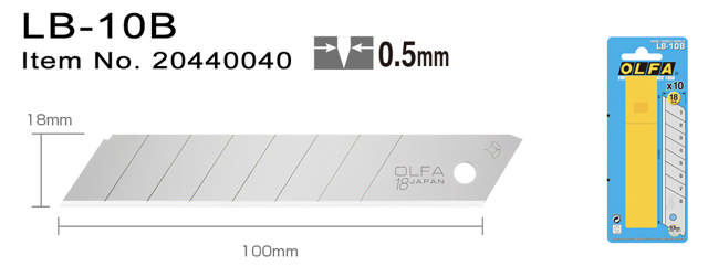 LB10B Avbrytningsknivblader 18mm