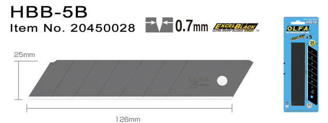 HBB5B Avbrytningsknivblader 25mm