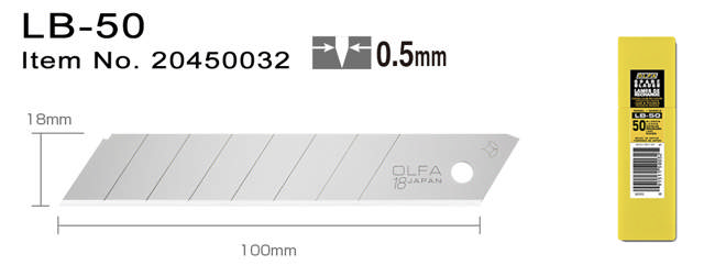 LB50 Avbrytningsknivblader 18mm