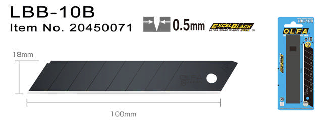 LBB-10B Brytblad svarta 18 mm