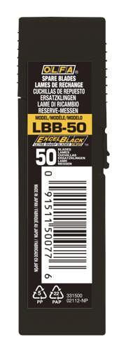 LBB50 Brækaf knivblade 18mm, sorte