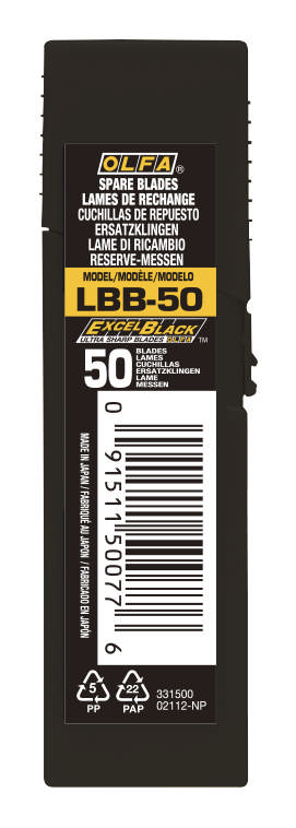 LBB50 Brækaf knivblade 18mm, sorte